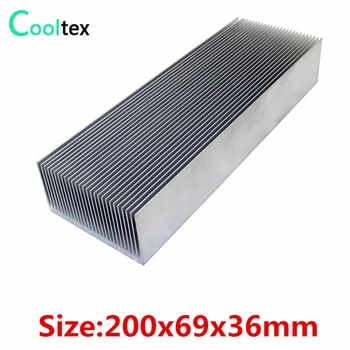 (10 шт./лот) Алюминиевый радиатор 200x69x36 мм для охлаждения электронного кулера с чипом