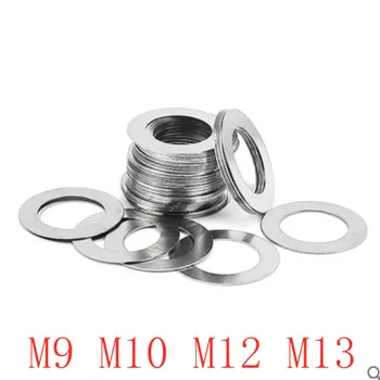 20 штук Плоская шайба из нержавеющей стали M9 M10 M12, ультратонкая прокладка, Тонкая прокладка толщиной 0,1 мм, 0,2 мм, 0,3 мм, 0,5 мм