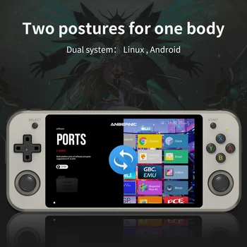 2022 Новый Ретро-плеер для портативной игровой консоли RG552 с 5,36-дюймовым IPS экраном, Поддержка Linux Android с двойной системой для PS1