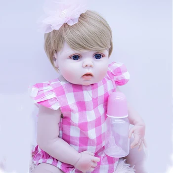 2023 Классические Куклы В виде принцессы Реборн Бэби Золотистые Волосы 55 см Силиконовые Куклы Bebe Boneca Menina Tollder, Игрушки Для Детей, Подарок На День Рождения