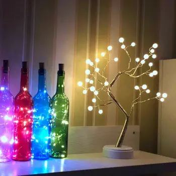 36/108LED Березовый Светильник Muilti-color Настольные Лампы на Батарейках Home Party Decor