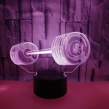 3D лампа для тяжелой атлетики, иллюзия, светодиодный ночник для декора спальни, Красочный ночной светильник с сенсорным пультом дистанционного управления, Креативный подарок для детей