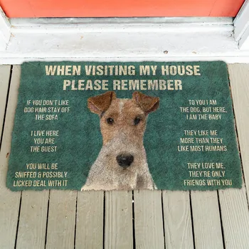 3D Пожалуйста, помните, что собаки-фокстерьеры Домашние Правила Коврик Для Двери Нескользящие Коврики Для Пола Декор Коврик Для Крыльца