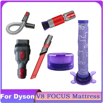 6 шт. Сменных насадок для пылесоса для матрасов Dyson V8 FOCUS, Передний фильтр и задний фильтр, всасывающая головка для удаления пыли
