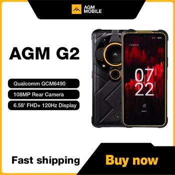 AGM G2 5G Разблокированный Прочный смартфон 6,58 'FHD + 120 Гц Дисплей Android 12 Мощный Чипсет Водонепроницаемый телефон