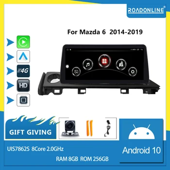 Android 10 Восьмиядерный 1920*720, 10,25-дюймовый автомобильный стереосистемный мультимедийный радиоприемник 1Din для MAZDA 6 2017-2019, экран 10,25 Android