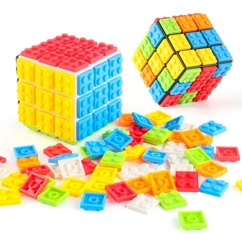 DIY Строительные Блоки Куб 3x3x3 Головоломка Куб Cubo Magico Профессиональный Волшебный Куб 3x3 Кубические Блоки Развивающая Игрушка Для Детского Подарка