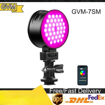GVM LED Camera Light Светодиодное Освещение 2700K-6500K RGB + Двухцветный 0-360 Полноцветный Двухсторонний Видеосвет Для Фотосъемки Видеоблогов