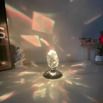 Light Shadow K9 Crystal Stone Лампа 16 цветов RGB Управление Алмазный настольный светильник Модный Дизайн Украшение дома Спальня гостиная
