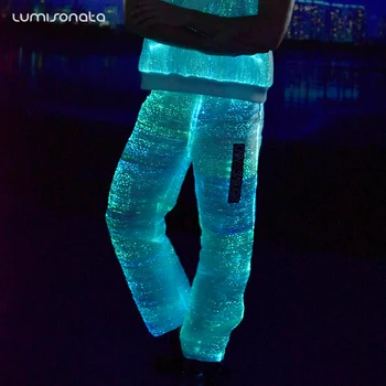 LUMISONATA, Крутые Модные брюки со светодиодной подсветкой, Светящиеся Волоконно-оптические Танцевальные Клубные Брюки для сценического выступления