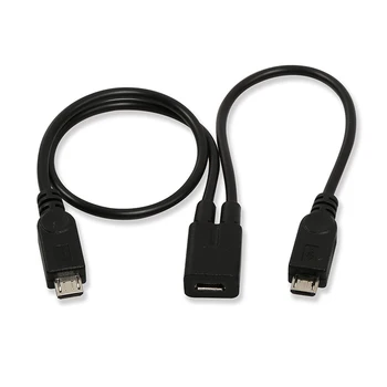 Micro USB Женский к 2 Micro USB Мужской Разветвитель удлинитель зарядного кабеля для Galaxy S5 i9600 S4 I9500 Примечание 2 N7100 S3 I9300 S2 кабель