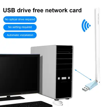 MW150UH WiFi Dongle Приемник Высокоскоростной Передачи Данных Mini USB 2,4 ГГц Беспроводная Сетевая карта Laptop с внешней антенной для Windo