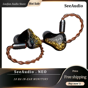 SeeAudio NEO 10 BA IEM Наушники-вкладыши с Балансным якорным Приводом Hi-Fi Наушники 2Pin 0,78 мм 6-N OCC-Литц С Посеребренным Кабелем Мониторные Наушники