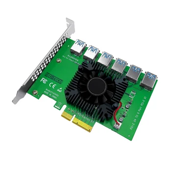 XT-XINTE PCI Express X4 20 Гбит/с от 1 до 6 Riser Card PCI-E X1 для PCIe X16 Адаптер для карт PCIE Слот от 4X до 16X USB 3.0 Riser Extender