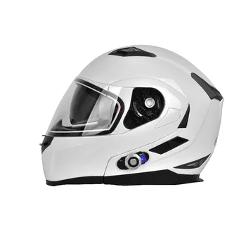АБС-материал В горошек Стандартный защитный мотоциклетный шлем Встроенный Bluetooth 500 м Беспроводная гарнитура внутренней связи + FM-радио