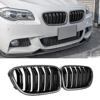 Автомобильная Глянцевая Двойная решетка радиатора из углеродного волокна для-BMW 5 Серии F10 F11 M5 2010-2016