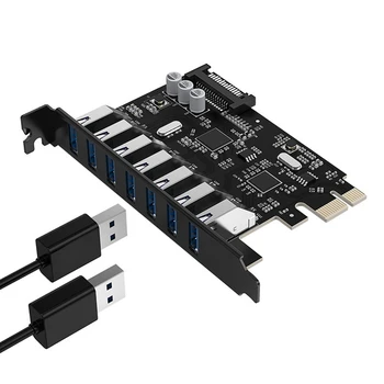 Адаптер ORICO USB3.0 PCI Express 7 Портов USB3.0 Плата расширения PCI-E Карта расширения