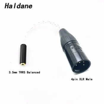 Бесплатная Доставка Haldane 10 см 4 ядра Посеребренный 4pin XLR штекер до 3,5 мм Trrs Сбалансированный Женский кабель HIFI Аудио Адаптер для наушников