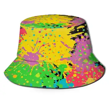 Брызги краски, Абстрактный красочный дизайн, Принт, шляпы-ведра, Солнцезащитная кепка, Брызги краски, Абстрактное красочное искусство
