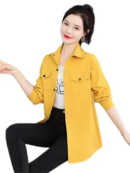 Весенняя новинка 2022, Корейская версия, Повседневная универсальная тонкая короткая куртка, Модный однобортный топ-рубашка с буквенным принтом, женский LR2327