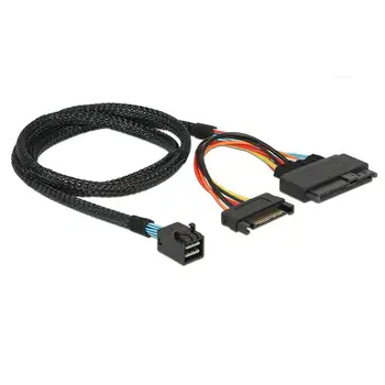 Внутренний кабель 12G Mini SAS HD к U.2/SFF-8643 -SFF-8639 0,5 м с 15-контактным разъемом питания SATA для SSD U.2
