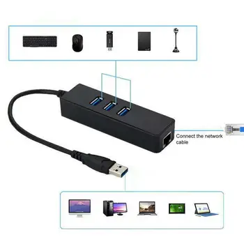 Гигабитный Ethernet-конвертер с несколькими портами ABS USB3.0 в RJ45, сетевой концентратор для ноутбука, адаптер для локальной сети, легкий разъем Ethernet LAN