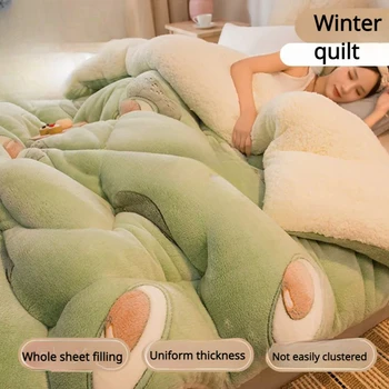 Двусторонний плюшевый процесс квилтинга, зимнее одеяло, утолщенное зашифрованное антистатическое Одеяло, Приятное для кожи, Удобное мягкое Постельное белье