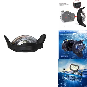 Для зеркальной камеры 67 мм Портативный водонепроницаемый широкоугольный объектив с купольным портом, корпус для подводного плавания, запчасти для дайвинга
