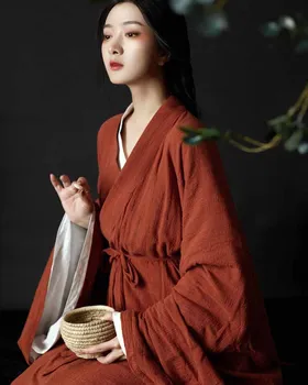 Женское платье Hanfu из хлопка и льна, китайский традиционный комплект Hanfu, женский Карнавальный костюм на Хэллоуин, Косплей, Красное платье Hanfu, женское платье