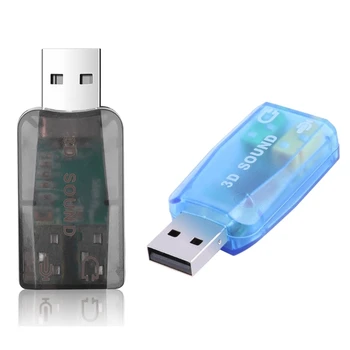 Звуковая карта USB 2.0, виртуальный USB-адаптер, внешняя стереофоническая звуковая карта с портом для наушников и микрофона 3,5 мм