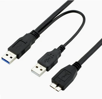 Кабель USB 3.0 Male-Micro USB 3 Y с дополнительным питанием от USB Кабель-адаптер USB3.0 Male-Micro USB3.0 B Male Для жесткого диска HDD Новый