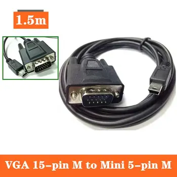 Кабель VGA VGA 15Pin Штекер к Mini 5Pin штекеру Кабель для подключения мобильного DV Mini USB 5P/VGA D-SUB 15Pin Кабель-адаптер 1,5 м