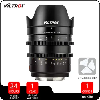 Кинообъектив Viltrox 20 мм T2.0 Полнокадровый Широкоугольный Фотоаппарат с ручной фокусировкой Lente для Sony E Mount A7RIV A7III A7SII
