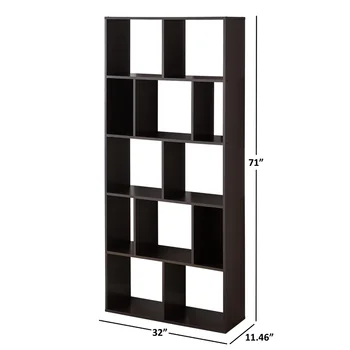 Книжный шкаф с полкой на 12 кубов, белые держатели для хранения стеллажей