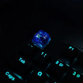 Колпачки для ключей из синей смолы OEM R4 ESC С подсветкой для механической игровой клавиатуры с перекрестной осью переключения На заказ Ручной работы