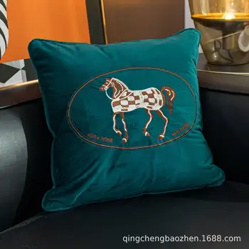 Крокер Лошадь Дизайн Вышитая Лошадь Чехол для диванной подушки Наволочка Без сердечника Спальня Гостиная Чехол для автокресла