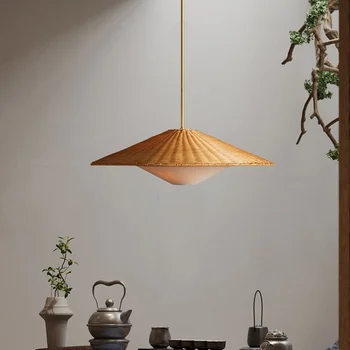 Люстра из ротанга, Китайская Столовая Настольная лампа, Японская спальня типа 