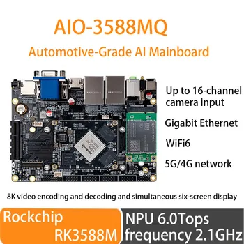 Материнская плата AI RK3588M AIO-3588MQ автомобильного класса AI Материнская плата 2,1 ГГц 8K для кодирования и декодирования видео Gigabit Ethernet WiFi6 5G/4G
