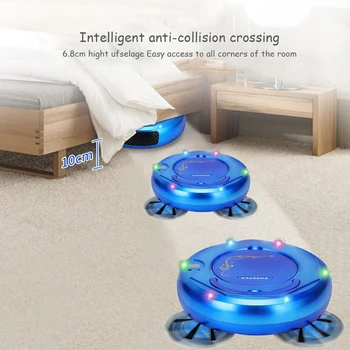 Многофункциональный робот-пылесос 3 В 1 Умный Подметальный робот для сухой и влажной уборки дома с красочной защитной подсветкой
