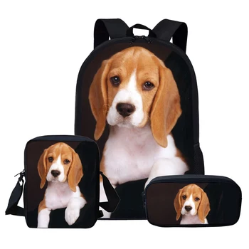 Набор школьных сумок Beagle для мальчиков и девочек-подростков, милые школьные сумки для студентов, Детский школьный рюкзак, сумки для книг на заказ
