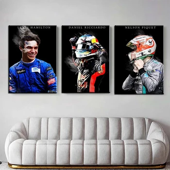 Настенный Художественный Холст F1 Racer Formula 1 Плакат с Автогонками, Картина, Граффити, Принт, Рамка для домашнего декора в Спальне