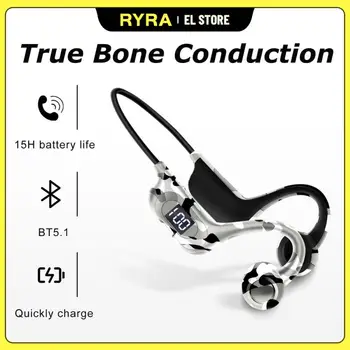 Наушники RYRA с костной проводимостью Bluetooth V5.3, ушной крючок, беспроводные стереонаушники для спорта на открытом воздухе, поддержка TF карты