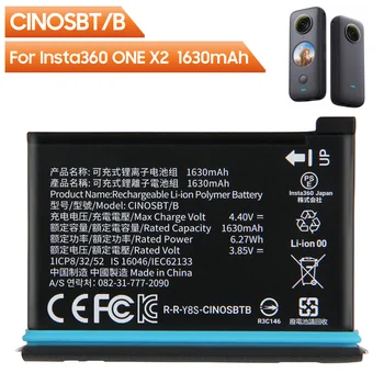 Оригинальная Сменная Батарея CINOSBT/B CINAQBT/A Для Insta360 ONE X2 Insta360 ONE X3 Аутентичная Перезаряжаемая батарея 1630 мАч