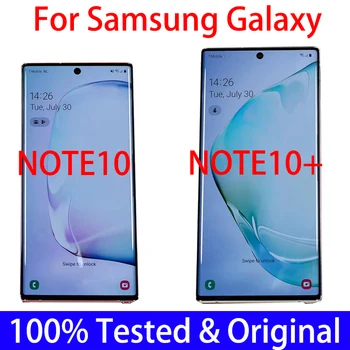 Оригинальный Super AMOLED Дисплей Для SAMSUNG Galaxy Note 10 N970 Note 10 Plus N975 ЖК-дисплей с Сенсорным экраном, Дигитайзер Note 10 + Запчасти Для Ремонта