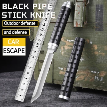 Открытый нож для самообороны, охотничий нож, нож для выживания, спасательный тактический нож с фиксированным лезвием, мужской подарок, ручка из алюминиевого сплава