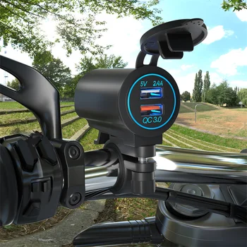 Переоборудование автомобильного зарядного устройства Usb для мотоцикла, встроенное зарядное устройство для мотоцикла, встроенный двухпортовый интерфейс быстрой зарядки QC3.0