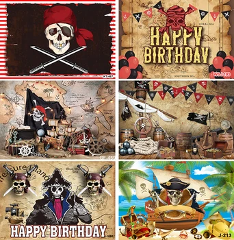 Пиратские фоны для фото Старое Сокровище Вечеринка по случаю Дня рождения Портрет ребенка Фотографический фон Фотосессия Фотостудия