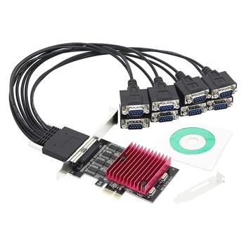 Плата расширения PCIE на 8 портов RS232, последовательная карта PCI-E X1 на 8 портов DB9, плата контроллера PCI-Express с 8 чипсетами
