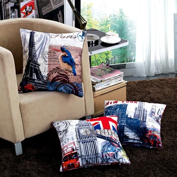 Подушка в стиле американского городского лофта в британском стиле, диванная подушка, кафе-башня, автомобильная подушка