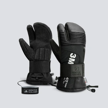 Профессиональные лыжные перчатки для мужчин, Зимние новые теплые водонепроницаемые перчатки с сенсорным экраном для занятий спортом на открытом воздухе, защитные рукавицы для сноуборда